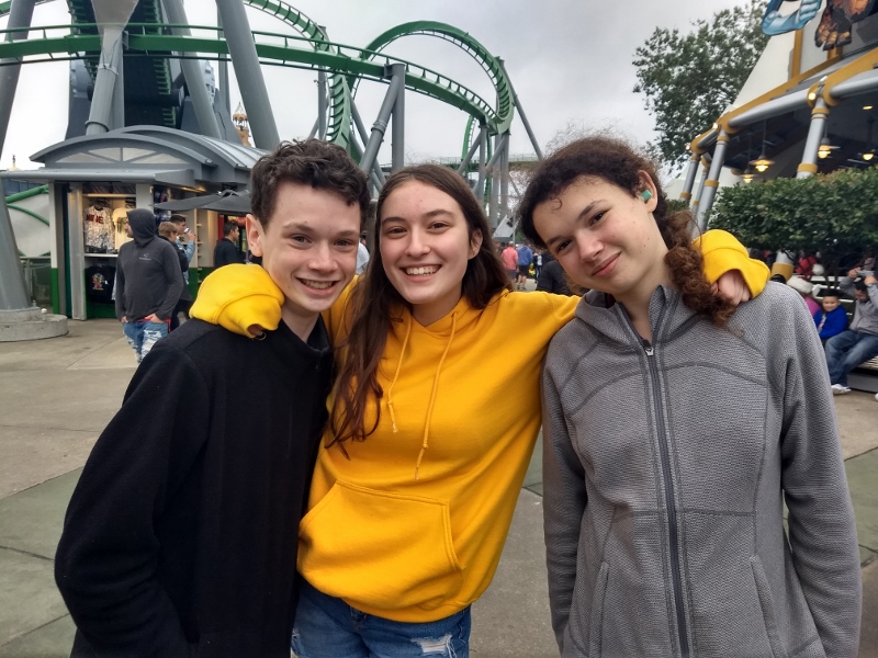 Stephanie, Nate and Anna at Universal Studios