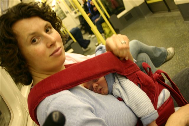 Mummy and Nate on the tube