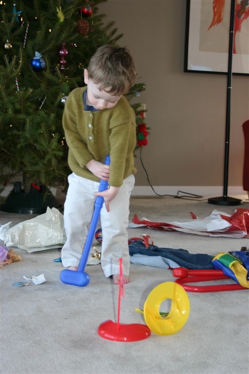 Nate playing indoor golf