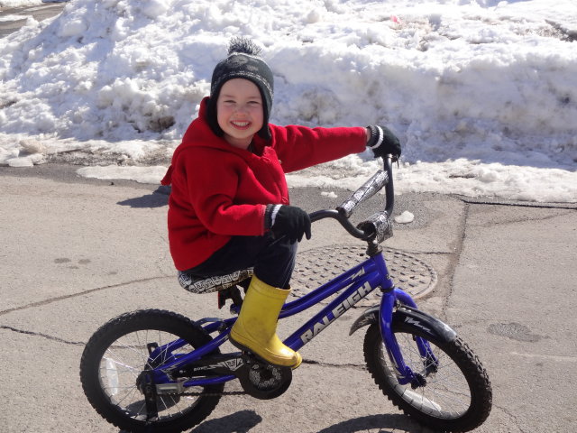 Alex riding his bike